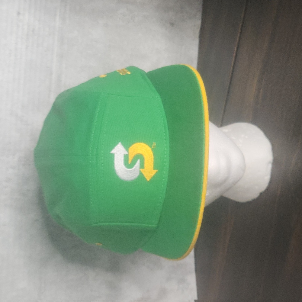 NEW SUBWAY Green Employee Hat Cap Plastic Snap Back